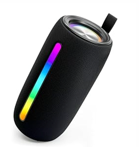 BEAUROOSE Portable Bluetooth Speaker with Colorful Flashing Lights, Outdoor Wireless Speaker Suitable for Party, Home, Beach, Travel