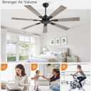 ZMISHIBO 60" Ceiling Fans No Light with Remote, Black Modern Ceiling Fan Without Light, Quiet Reversible DC Motor, 6 Speeds, 7 Blades Indoor/Outdoor Ceiling Fan for Living Room Bedroom Patio Garage