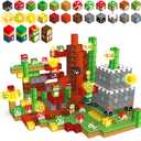 Magnetic Blocks Building Toys, 1" Light Up Building Blocks Magnet Cubes for Toddlers Boys Girls 3+, Build 3D Scenes STEM Sensory Construction Toys