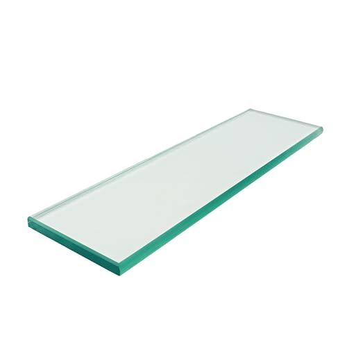 M-D Glass Shelf | Tempered Bathroom Shelf 12" x 3-3/8" | Ultra Slim, Break-Resistant, Easy Install | Modern DIY Storage Décor & Organization