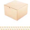 PACKQUEEN 30 Gift Boxes 6x6x4 Inches Small Gift Boxes with Lids,Bridesmaid Proposal Boxes Bulks for Christmas Wedding, Party, Birthday (Glossy Champagne Gold, Grain Texture)