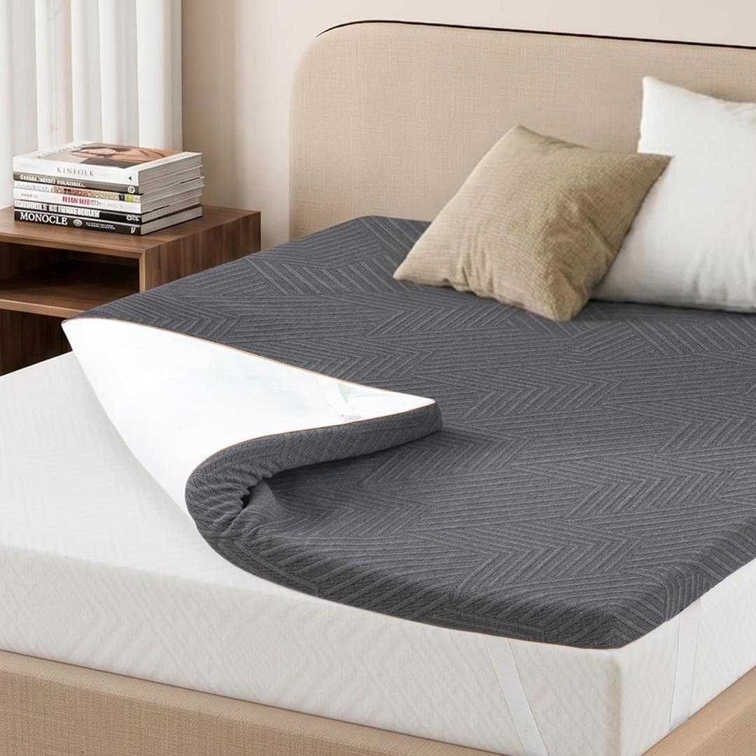 EGOHOME Twin 4 inch Gel Memory Foam Mattress Topper with Graphene Cover
