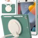 BATYUE Rugged Case for iPad 9th/8th/7th Gen with Screen Protector | Shockproof Cover with 360 Rotating Stand & Pencil Holder | Compatible with 10.2-inch iPad (2021/2020/2019 Model) - Emerald Green