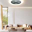 Buroraix,Ceiling Fans with Lights and Remote,Dimmable LED Modern Bedroom Fan lamp,Low Profile Ceiling Fan,Flush Mount Ceiling Fan lamp Black,Quiet,Living Room Kids Room,Kitchen,Office,Restaurant