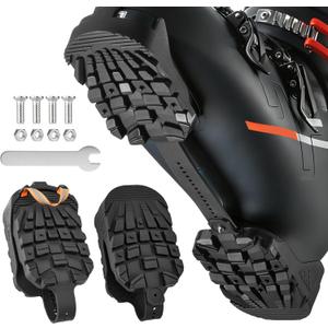 Mellbree Ski Boot Cat Tracks, Adjustable Skiboot Sole Protection Cleats for Men Women to Prevent Boot Sole From Being Bumped or Scratched Anti Drop & Slip When Skier Walks on Ice Snow or Climbs Slopes, Black