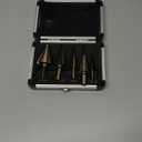 ZELCAN Step Drill Bit Set, 5PCS HSS Titanium Step Drill Bits for Metal, 50 Sizes in 5 High Speed Steel Unibit Stepped Drill Bit for DIY Lovers Electrician, 1/8 to 1-3/8 Inches