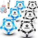 Soccer Ball Size 5 Six Pack,Classic Indoor Outdoor Soccer with 1 Pump 2 Net Bag and 2 Needle,Long-Lasting for Training, Games, Outdoor & Indoor Play,Ideal Gift for Boys Girls Youth Adult