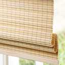 LazBlinds Cordless Bamboo Roman Shades, Privacy Window Treatment, Roll Up Bamboo Blinds for Windows, 45'' W x 60'' H