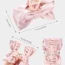 HAIMEIKANG 3 PCs Hair Bow and Acrylic Hair Claw Clips with Hair Scrunchies for Women and Girls, Strong Hold Non-slip Jaw Clips for Thick Thin Hair (Pink)