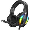 PG1 Gaming Headset with Microphone for PS4, PS5, PC, Switch, Xbox, Gaming Headphones with RGB Light, Computer Headset with Mic & 3.5mm Jack (Black)