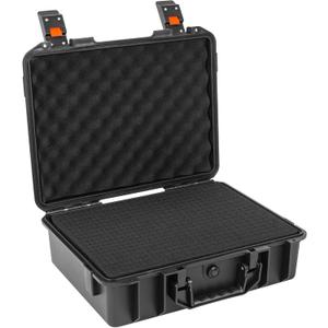 TORIBIO 16 Inch Hard Carrying Case with Customizable Foam, Waterproof Microphone Case Protector Travel, Anti-fall Portable Storage Box for Travel Outing, 16" x 13" x 5"