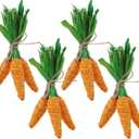 DR.DUDU Easter Decorations 12 Pcs Carrot Ornament, Sisal Jute Fabric Artificial Decor for Spring Crafts, Fireplace, Home, Kitchen Party Supplies