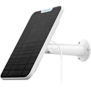 [Updated Version] 4W Solar Panel Charging Compatible with Arlo Pro 3/Pro 4/Ultra/Ultra 2/ Floodlight only , with 13.1ft Waterproof Charging Cable, IP65 Weatherproof ,Includes Secure Wall Mount(1-Pack) (White)