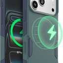 OtterBox iPhone 17 Pro Max (Only) Commuter Series Case Built-in MagSafe Thin, Dual-Layer, Pocket-Friendly, Port Cover Saltwater Breeze (Sage/Blue)