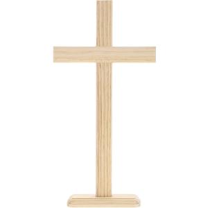 Juvale 2 Pack Wood Crosses for Crafts and Table Displays, Wooden Cross (7.9 x 15.5 In) - Tabletop Crosses