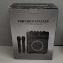 Karaoke Machine for Adults, Portable Bluetooth Speaker with 2 Wireless Microphones and Lights Show, Karaoke Speaker with Bass & Treble, Supports for TWS,USB,FM,REC,AUX in,TF Card for Party/Meeting (Black)