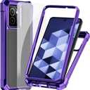 2 x Ailiber for HMD Vibe 4G Phone Case, [Not Fit HMD Vibe 5G], with Screen Protector, Dual Layer Shockproof Bumper, Clear Transparent [Anti Yellowing], Slim Scratch-Resistant Cover-Purple