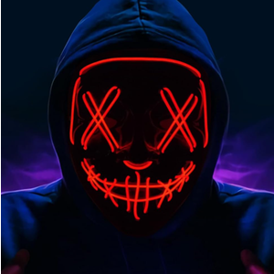Halloween LED Light up Mask, The Purge Masks with 3 Lighting Modes, Scary Mask for Festival Cosplay