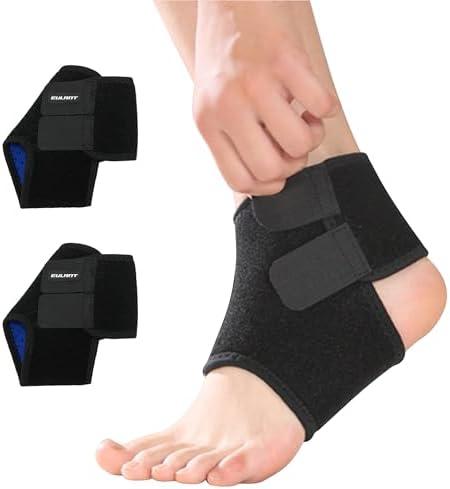 YEEKORO Kids/ Youth Ankle Brace, Adjustable Breathable Ankle Support Plantar Fasciitis Compression Sleeve Foot Brace Heel Protector Wrap for Protection Tendonitis & Sprain Ankle Pain Relief（Black, M)