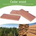 12 Pcs Cedar Blocks with 12 Hook Hanger Hang Ups for Clothes Storage Natural Aromatic Long-Lasting Scent Cedar for Drawers and Closets 5.1x1.9x0.5in
