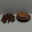 TOMSHUB 4Pack Wood Plant Stands Indoor Outdoor, Heavy Duty 612 Inch Flower Pot Holder Stand, Natural Camphor Pine Wood Modern Large Plant Stool for Multiple Potted Plants, Home Office Garden & Bar Decor