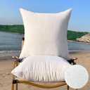 26 x 26 Outdoor Pillow Insert Large Throw Pillow Inserts Pack of 2 Water Resistant Patio Furniture Pillows Decorative Porch Couch Pillows Premium Square Sofa Pillow, White