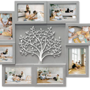 HELLO LAURA - Picture Frame Collage Large Wall Hanging Photo Frames Elegant Tree Collage Frame Gifts for Family Friends 4x6 inch Home Wall Decor Gallery Display (Grey)