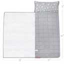Moonsea Toddler Nap Mat with Pillow and Fleece Minky Blanket Grey, Lightweight and Soft Perfect for Toddlers Preschool, Daycare, Travel Sleeping Bag for Girls, 21" x 50" Fit on a Standard Cot