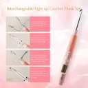 knitly Light Up Crochet Hooks Set with Digital Counter,18 Size Counting Crochet Hook with 2.014.0 mm Interchangeable Hooks,Ergonomic Crochet Kit&Gift for Arthritic Hands