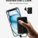 Belkin Portable Charger, Power Bank 10000 mAh w/Integrated Cable - 20W Fast Charge USB-C Power Delivery, iPhone Charger - Apple iPhone 17, Air, Pro, Pro Max, iPad, Samsung Galaxy S25, & More - Black