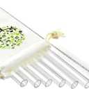 ALINK Reusable Clear Smoothie Straws, 10 in x 10 mm Jumbo Tritan Hard Plastic Drinking Straws, Individually Wrapped, Pack of 6 with Cleaning Brush and Carrying Case