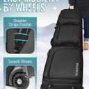 YOREPEK Padded Snowboard Bag with Wheels, Extendable Ski Bags for Air Travel Length up to 175cm, Multi-Compartment Snowboard Backpack with 6 Pockets for Ski Boots(up to US Size 13), Ski Gear, Black, 64.96-69*13.39*8.27inch165-175*34*21cm