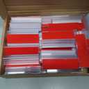 Fulmoon 50 Pcs Sign Holder, Adhesive Base Sign Holders Multiple Uses for Counters, Warehouses, Base Holders with Strong Adhesive (1*3in)