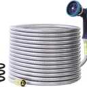 Heavy Duty Garden Hose 50 ft, Non-Expanding Flexible Water Hose, Kink Resistant Lightweight Hybrid Hose, Leakproof Hose Male to Female Fittings