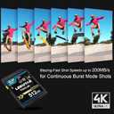 512GB SDXC UHS-I Memory Card - Up to 200MB/s Read Speed, C10, U3, V30, 4K UHD, Full-HD & 4K Video SD Card for Canon Nikon Sony Fujifilm DSLR, Mirrorless Cameras