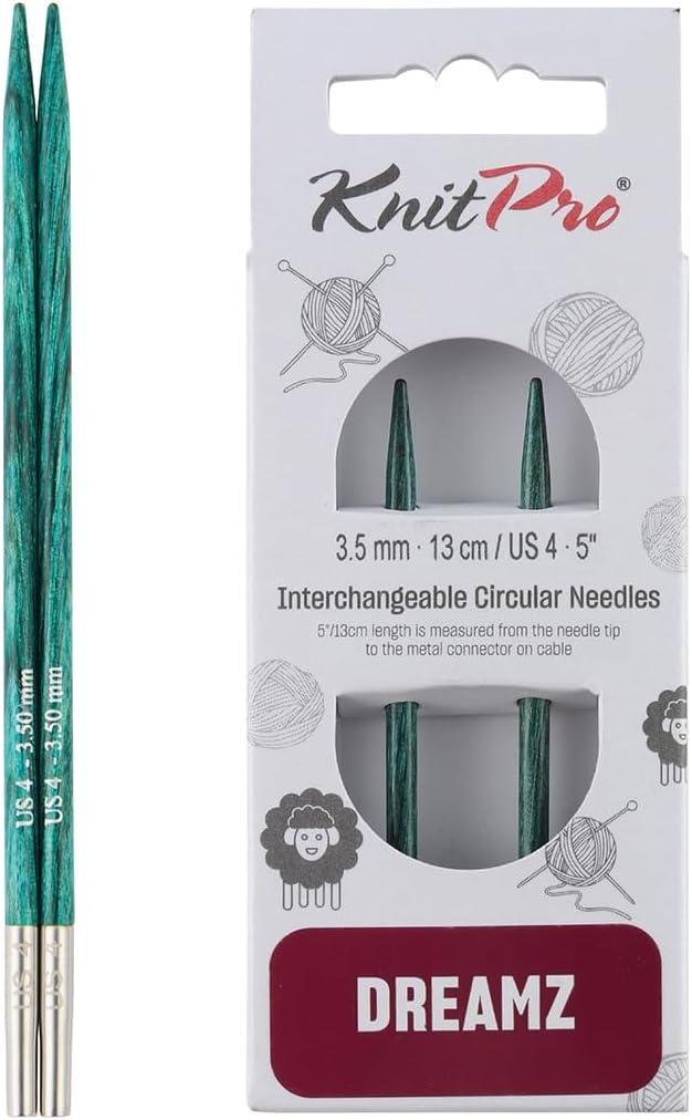 KnitPro Dreamz Interchangeable Circular Needles 5" (13cm) | US Size 4 (3.5mm) (Aquamarine)