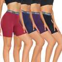 wirarpa Women's Underwear Modal Boxer Briefs Anti Chafing Boyshorts Panties with Crotch 4 Pack, M