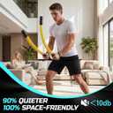 Weighted Cordless Battle Ropes for Home Gym & Apartment with Workout Guide | Ergonomic sweat-wicking breathable grips, ultra silent operation, anchor-free, portable design for easy moving and storage