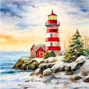 AMORARS Lighthouse Diamond Painting Kit for Adults - Diamond Art Beginners - DIY Full Diamond Dot Rond Gem Art Paintings, Suitable Gifts, and Home Decoration Crafts, 12x12Inch