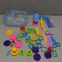 Dough Tools for Kids, 46Pcs Dough Toys Sets Playdough Accessories Include Play Food Molds - Cupcakes, Ice Cream, Noodle, Play Bulk Pack with Roller, Cutters, Scissor, DoughMat and Storage Bag Gifts