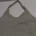 YEOREO Women's Halter Crop Top V Neck Workout Going Out Tank Top Padded Sleeveless Backless Trendy Summer Camisole (Army Green, Large )