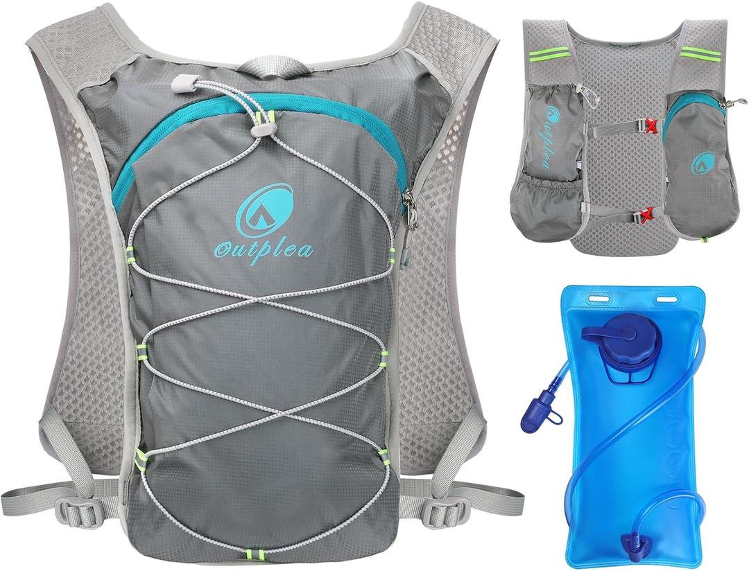 Small Lightweight Running Hydration Vest with 2L Water Bladder for Women, Lightweight Water Backpack Hydropack for Hiking (Grey)