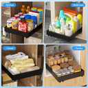Expandable Pull Out Cabinet Organizer Adhesive12.5"-20.6" W21" D No Drill Adjustable Cabinet Drawers,Slide Out Cabinet Organizer for Home Kitchen,Pantry,Black 1PC