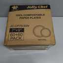 JOLLY CHEF Compostable Heavy Duty Plates 7 inch and 9 inch [120 Pack] Eco-Friendly Disposable Paper Plates Bagasse Biodegradable Sugarcane Fibers Round Plates Bulk for Party Dinner(Brown)