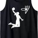 Basketball girl woman Tank Top (Small, Black)
