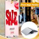 Blulu 2 Pcs Metal Floor Sign Stand Holder Fits 12" Wide Board up to 72" Tall Graphic Floor Standing Display Stand for Composite Foam Board, Acrylic Glass Sign, Base Only