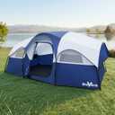 Camping Tent for 8 Person, PU3000MM Waterproof Family Tent with Rainfly, Large Roomy 3 Room Camping Tents with Divided Curtain, Portable Outdoor Tent for Families Car Camping, 14x9x6 ft