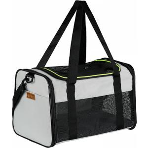Cat Carrier - Portable Foldable Dog Pet Carrier, Soft-Sided Pet Bag up to 28 Lbs, Airline Approved Travel Puppy Carrier (19.7"L x 12"W x 12"H, Grey)