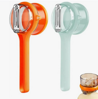 Kitchen Special Fruit and Vegetable Peeler with Box Storage,Potato Peeler, Fruit Carrot Vegetable Peeler with Catcher,DoubleSided Stainless Steel MultiFunction Peelers For Home Kitchen (Blue+Orange)