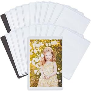 Juvale 5-Pack 2x3 Magnetic Picture Frames for Refrigerator, Locker, Office, Classroom, Wallet Size Photo Pocket Sleeves for Arts and Crafts Projects, Holds 2x3 Photos